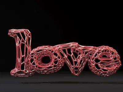 Love text 3D print model