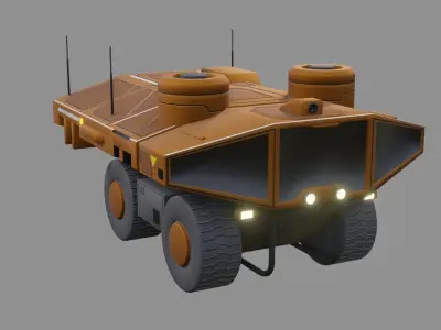 Sci-Fi Rover - Low Poly - Game Ready - PBR Low-poly 3D model