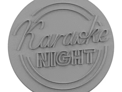 Karaoke Night Neon Sign 3D model