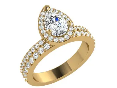 Pear Halo Ring 3899 3D print model