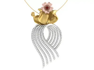 Solitaire Women Pendant 3dm STL OBJ FBX Renders Details 3D print model 6