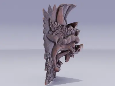 African Mask 05 high-poly 3D model