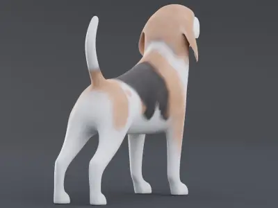 Dog Beagle Low Poly Model Game AR VR Low-poly 3D model