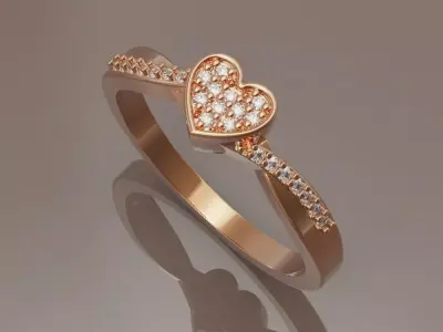 Heart ring 1 3D print model