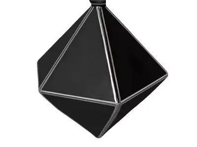 Shiny Metallic Geometric Ornament Pendant Low-poly 3D model