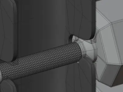 Set of dumbbells for sport on a special black metal stand 3D model