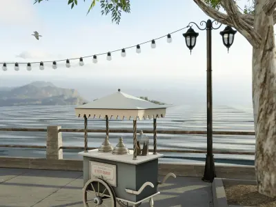 Waterfront Blender Scene - DAY 3D model