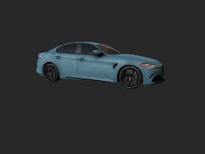 Low Poly Car 3 alfa romeo giuseppe fisichella Low-poly 3D model
