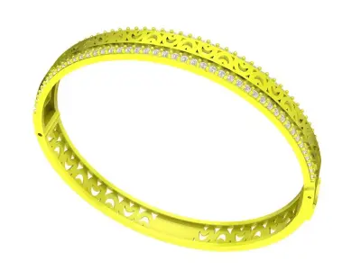 A6918 Luxury Diamond Women Band Bangle 3D print model