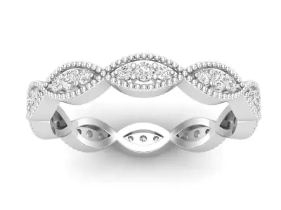 AV 691 Diamond Ladies Vintage Stackable Wedding Band 3D print model