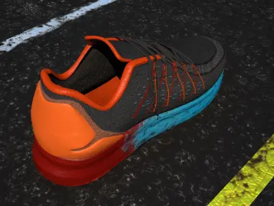 Marathon Shoe Size No 45 Low-poly 3D model