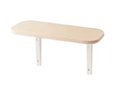 Birch Wall Shelf with Screws 3D model