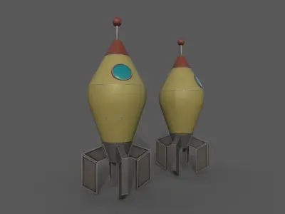 Space Rocket Free low-poly 3D model