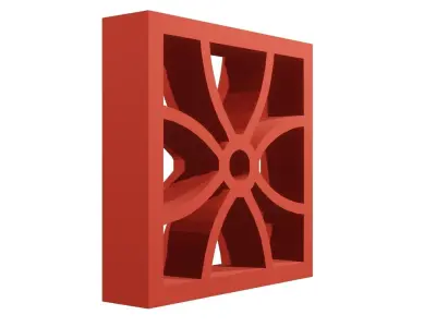 Brick Jaali flower design 3D model