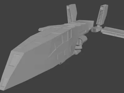 HWK-290 spaceship with two lights Free low-poly 3D model