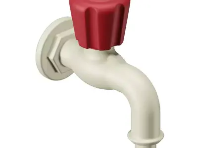 PVC Washing Machine Tap 3D model