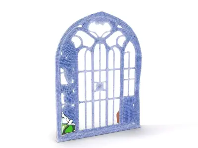 Elegant Stained Glass Window model pack Low-poly 3D model