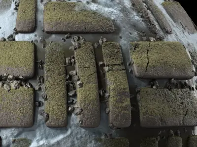 Pavement Materials 30- Paving By Snow and Mud Pbr 4k Seamless Texture