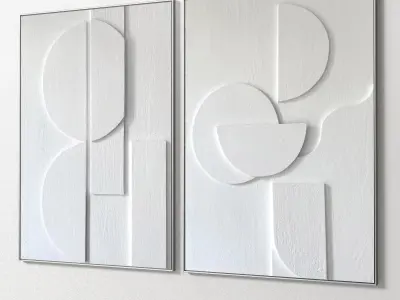 Plaster Two Photo Frame 106 Low-poly 3D model