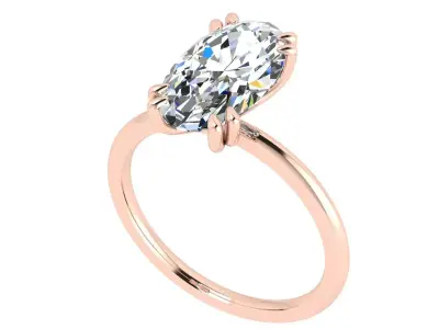 Solitaire Ring 3D print model 29