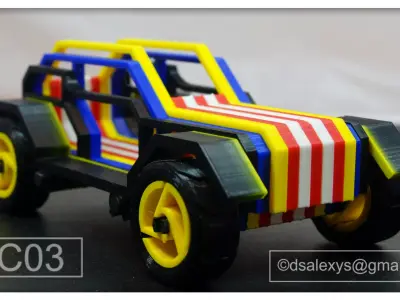 3d Printed Toy Car Kit 3D model
