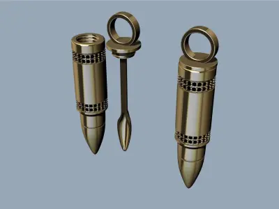 Bullet and spoon pendant 3D print model