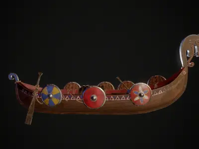Boat Viking 3D model