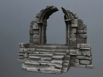 Ruin Gate Low-poly 3D model