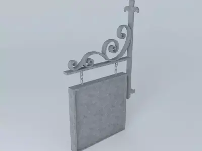 Hanging street sign Free 3D model