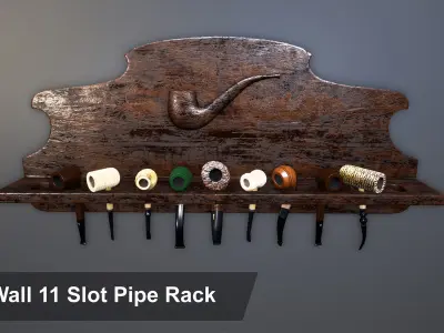 UE4 Pipe Smoking Set Low-poly 3D model