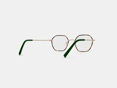 Murrow Eyeglasses in Oak Barrel with Polished Gold 3D model