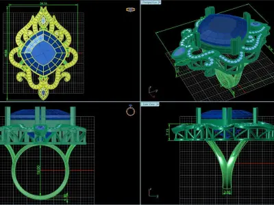 vintage luxury ring with patterns 842 3D print model