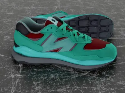 NEW BALANCE 3D SHOES - GREEN - BROWN Low-poly 3D model