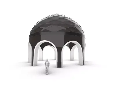 Dome Temple Diamond Pattern 3D model