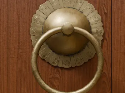 Chinese Style Ornamental Door Knocker 9 - Low Poly PBR Model Low-poly 3D model