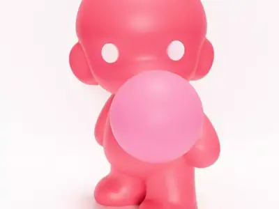 Pink Bubble Gum Candy Cloud toy 3D print model