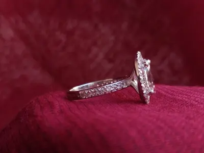 Elegant Oval Halo Engagement Ring 3D print model