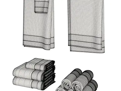 Color Towels Set  3D model