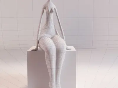 A statuette of a lady 1 3D model