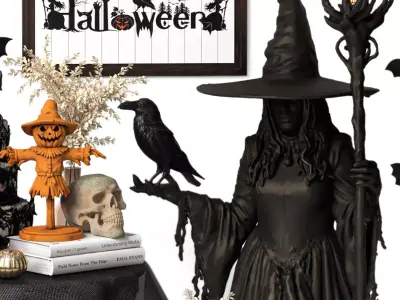 Decoration set for Halloween 03 3D model