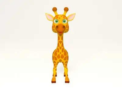 cartoon giraffe Low-poly 3D model get