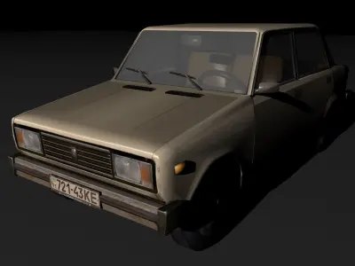 russian car  vaz 2105 Low-poly 3D model