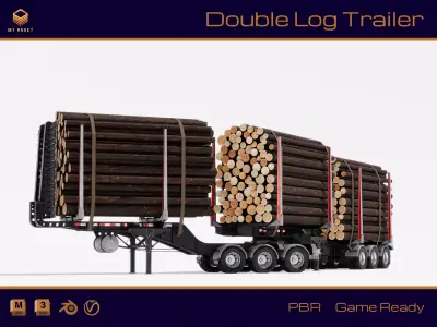 Double Log Trailer 3D model