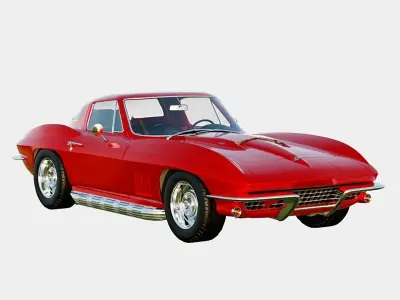 Chevrolet Corvette C2 Stingray 1967 Low-poly 3D model
