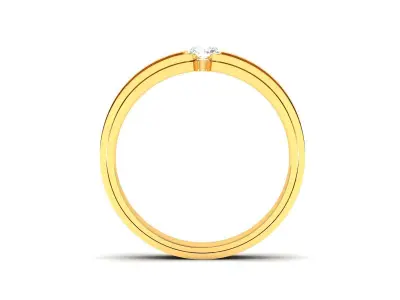 Band 3dm Render Details diamond engagement ring gold 3D print model