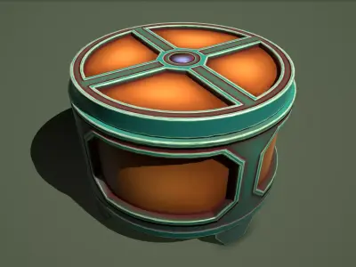 Cylinder lootbox Low-poly 3D model