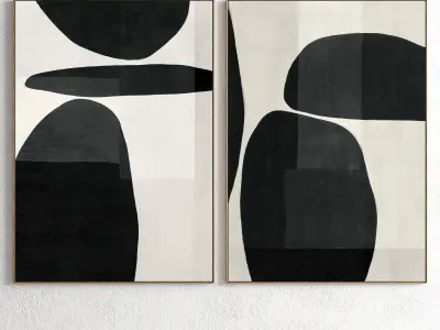 Plaster Two Photo Frame 115 Low-poly 3D model