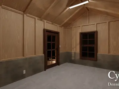Free Modular Shed with interior Free low-poly 3D model
