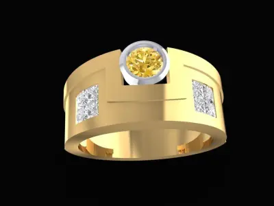 Gemstone Diamond Men Ring 3D Model 1565 3D print model