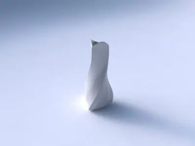 Vase puffy bent triangle with bands 3D print model purchase